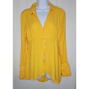Urban Outfitters Women's Yellow Open-Back Babydoll Blouse Size Medium NWOT